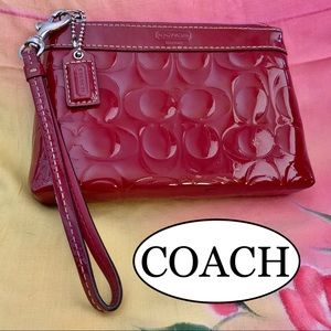 Coach Oxblood Patent Leather Vintage Wristlet
